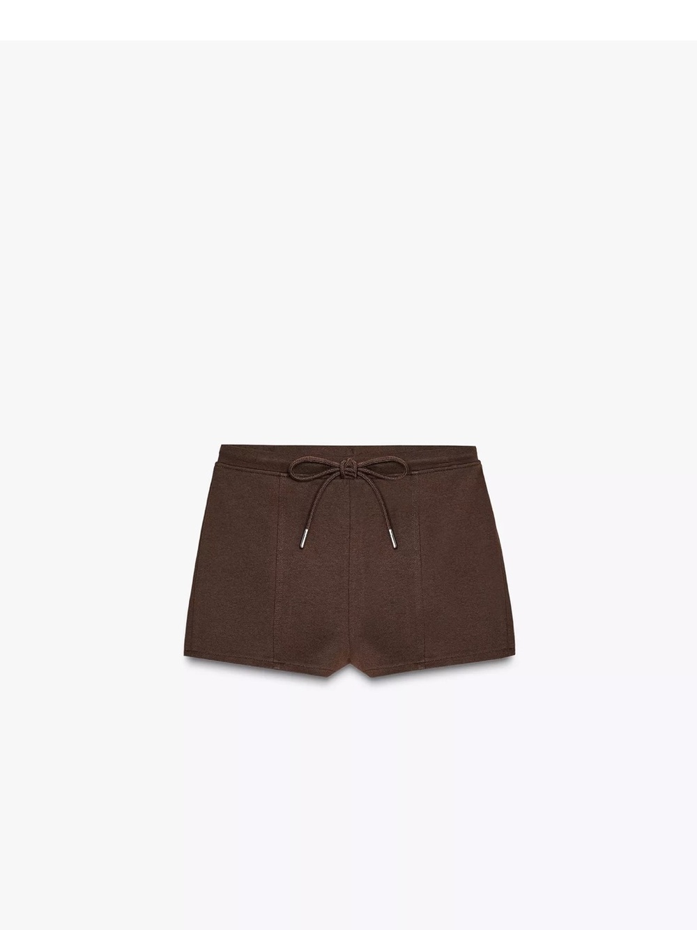 Zara Brown Knit Drawstring Athletic Shorts